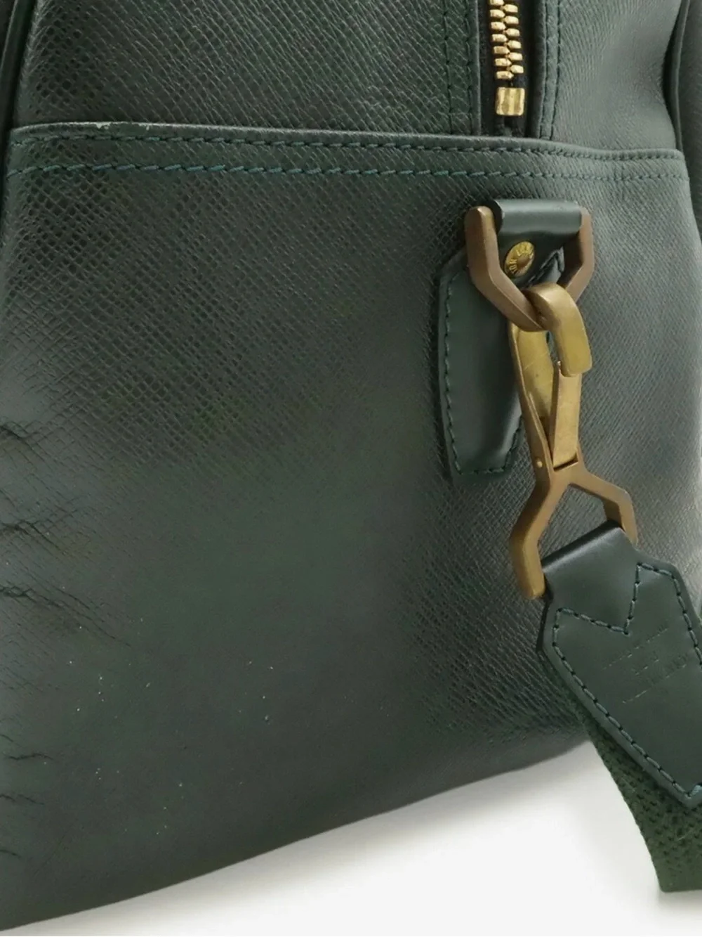 Louis Vuitton Green Taiga Leather Boston Bag